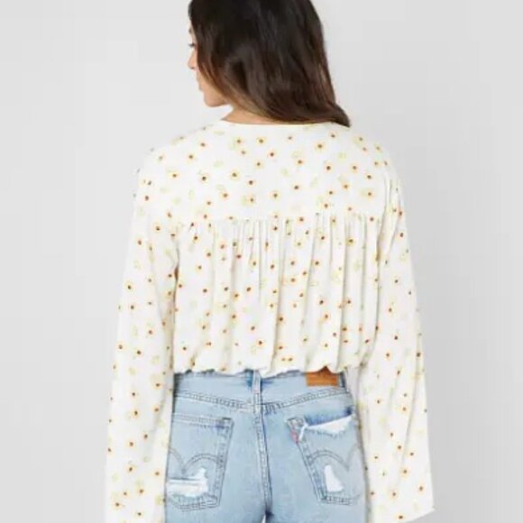 Free People Forties Feels Bodysuit in Ivory Gardenia Combo Floral Lace M - Picture 2 of 16